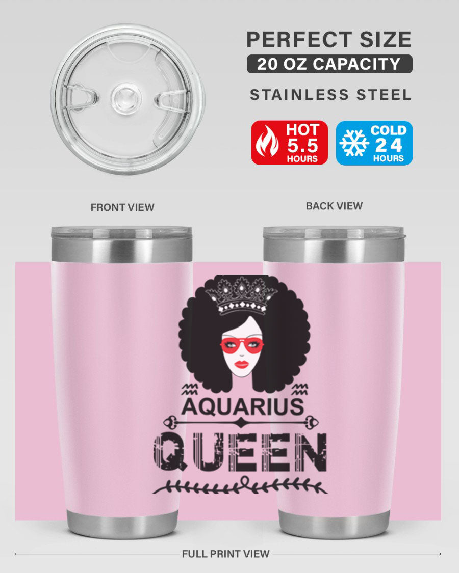 Aquarius Queen 75# Tumbler featuring a stylish design, double wall vacuum stainless steel construction, and a vibrant print, perfect for hot and cold beverages.