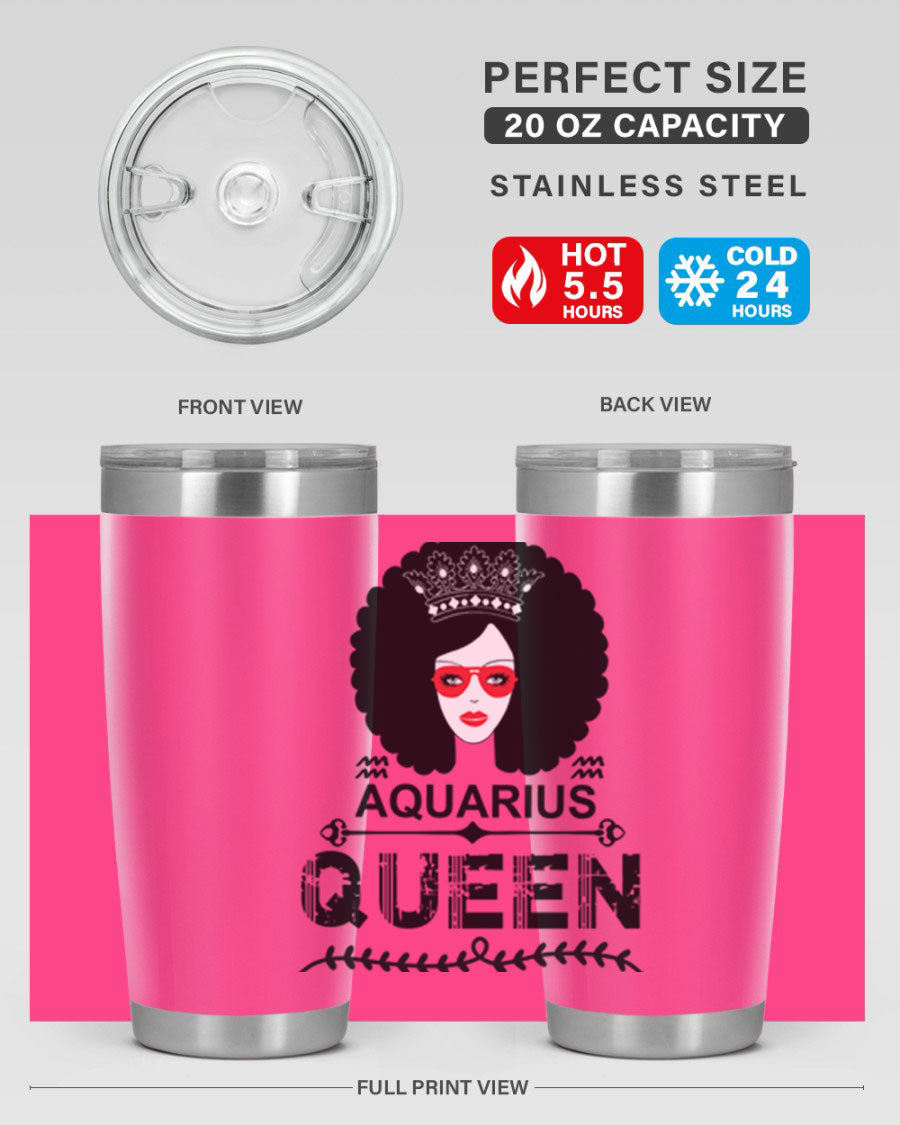 Aquarius Queen 75# Tumbler featuring a stylish design, double wall vacuum stainless steel construction, and a vibrant print, perfect for hot and cold beverages.