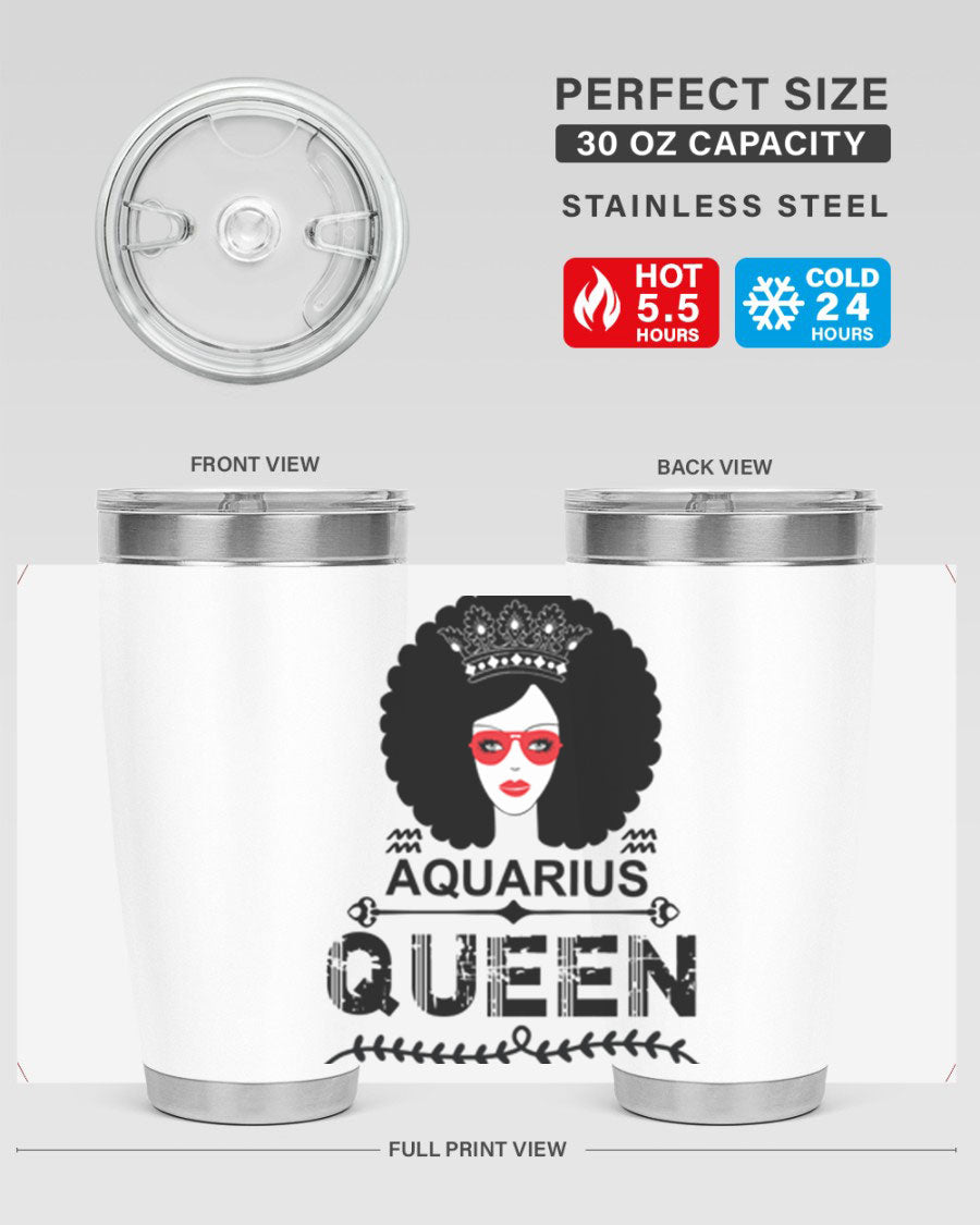 Aquarius Queen 75# Tumbler featuring a stylish design, double wall vacuum stainless steel construction, and a vibrant print, perfect for hot and cold beverages.