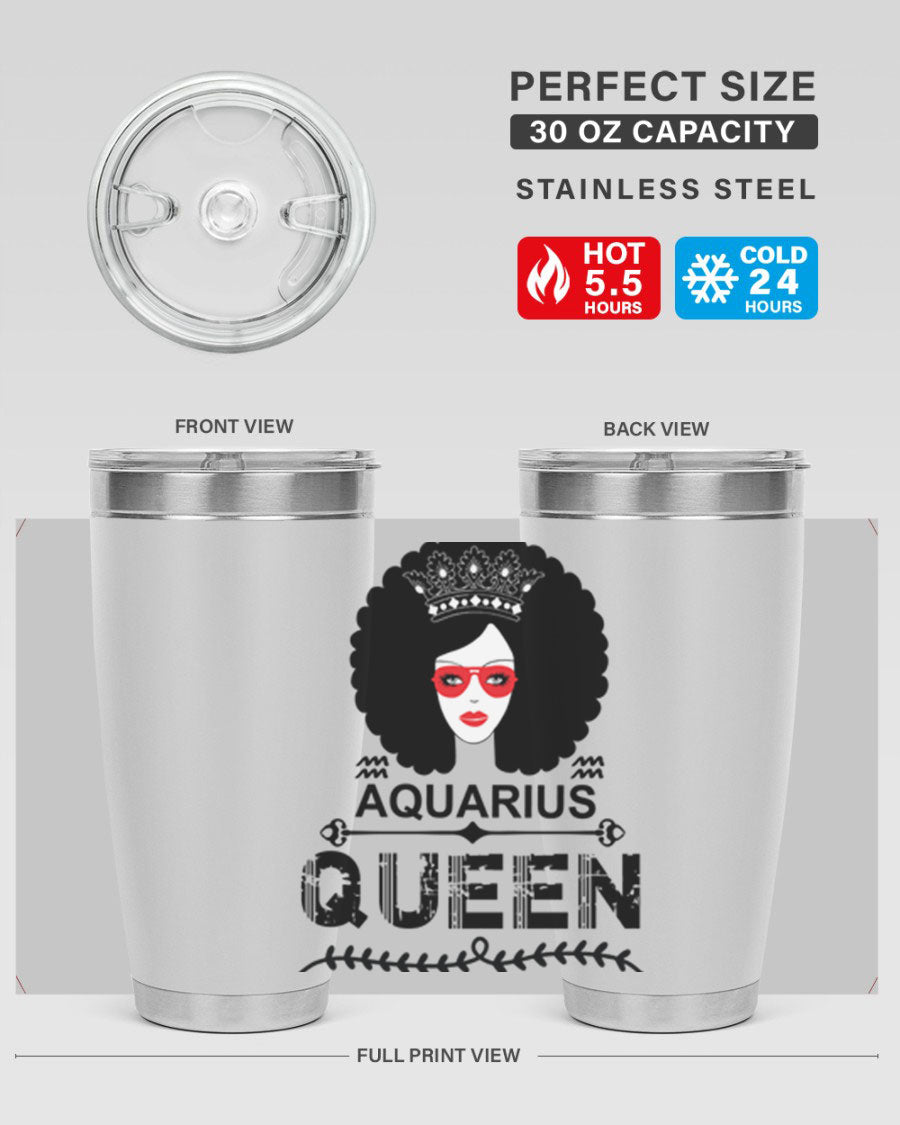 Aquarius Queen 75# Tumbler featuring a stylish design, double wall vacuum stainless steel construction, and a vibrant print, perfect for hot and cold beverages.