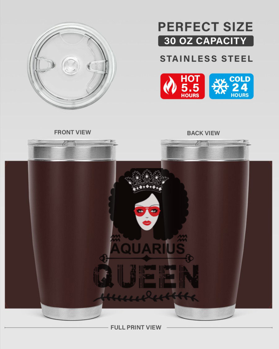 Aquarius Queen 75# Tumbler featuring a stylish design, double wall vacuum stainless steel construction, and a vibrant print, perfect for hot and cold beverages.