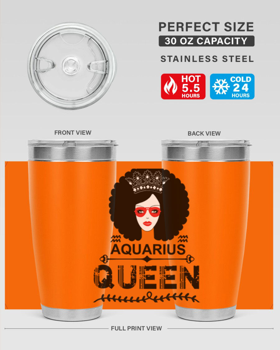 Aquarius Queen 75# Tumbler featuring a stylish design, double wall vacuum stainless steel construction, and a vibrant print, perfect for hot and cold beverages.