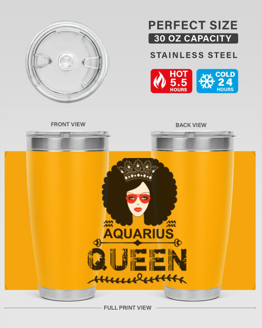 Aquarius Queen 75# Tumbler featuring a stylish design, double wall vacuum stainless steel construction, and a vibrant print, perfect for hot and cold beverages.