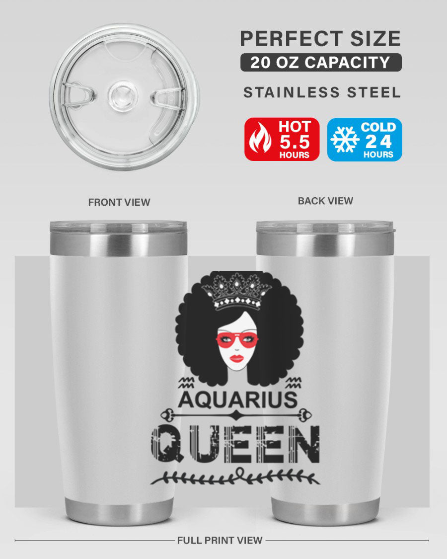 Aquarius Queen 75# Tumbler featuring a stylish design, double wall vacuum stainless steel construction, and a vibrant print, perfect for hot and cold beverages.