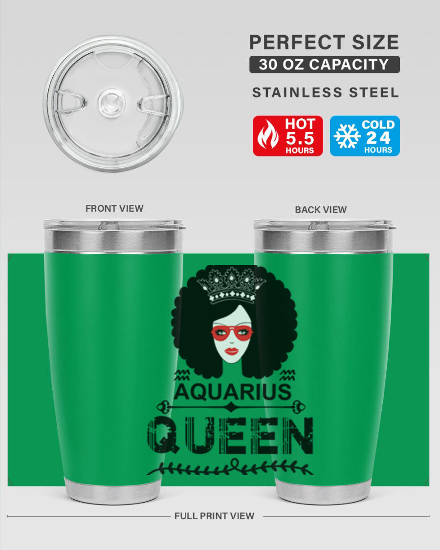 Aquarius Queen 75# Tumbler featuring a stylish design, double wall vacuum stainless steel construction, and a vibrant print, perfect for hot and cold beverages.