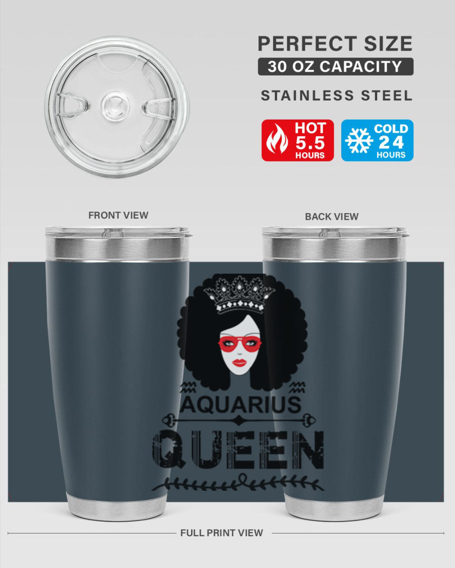 Aquarius Queen 75# Tumbler featuring a stylish design, double wall vacuum stainless steel construction, and a vibrant print, perfect for hot and cold beverages.