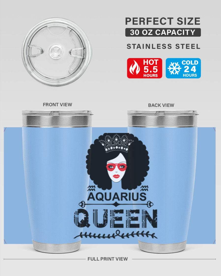 Aquarius Queen 75# Tumbler featuring a stylish design, double wall vacuum stainless steel construction, and a vibrant print, perfect for hot and cold beverages.