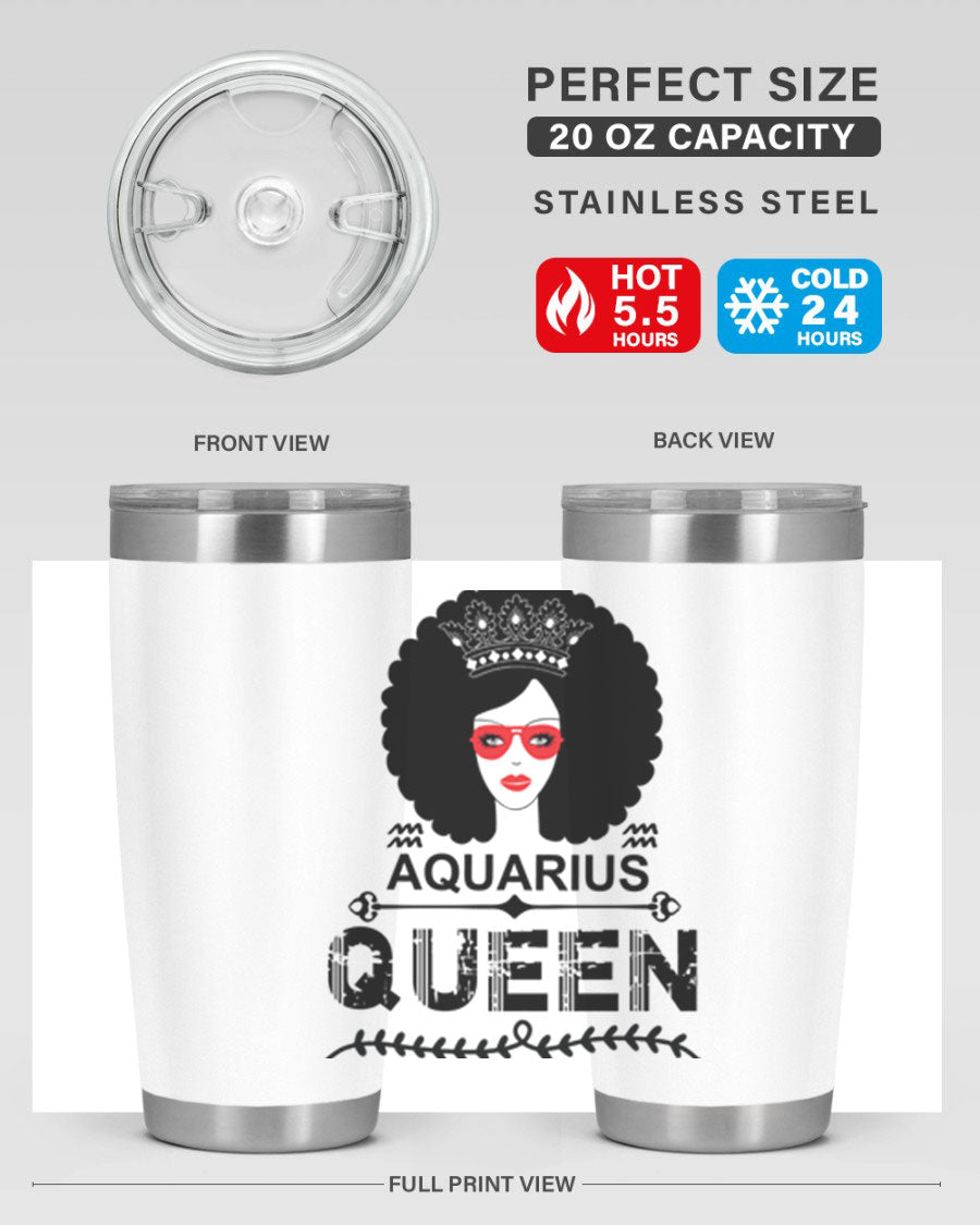 Aquarius Queen 75# Tumbler featuring a stylish design, double wall vacuum stainless steel construction, and a vibrant print, perfect for hot and cold beverages.