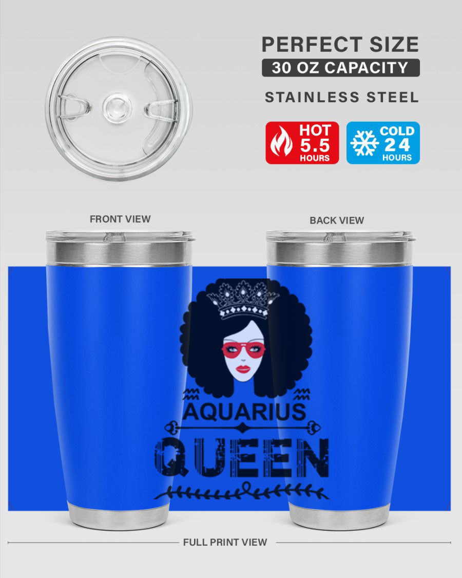 Aquarius Queen 75# Tumbler featuring a stylish design, double wall vacuum stainless steel construction, and a vibrant print, perfect for hot and cold beverages.