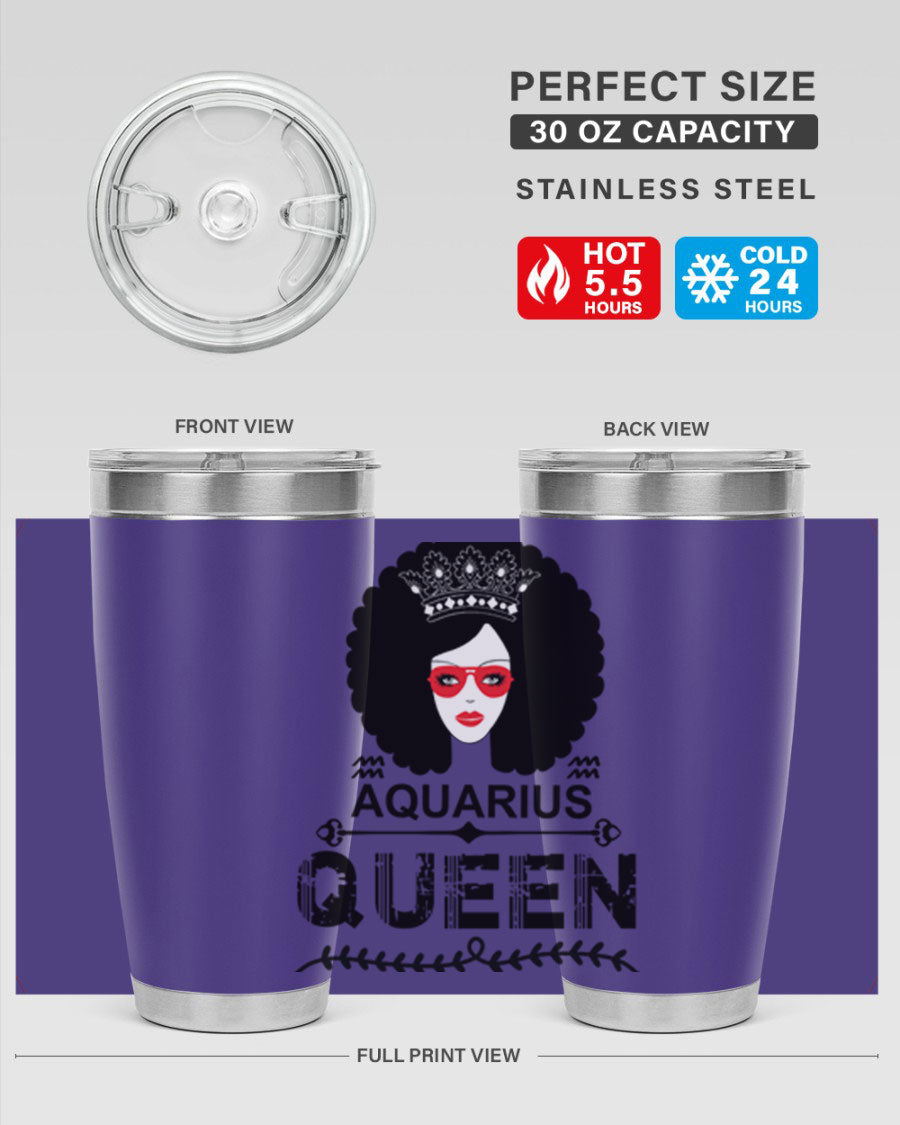 Aquarius Queen 75# Tumbler featuring a stylish design, double wall vacuum stainless steel construction, and a vibrant print, perfect for hot and cold beverages.