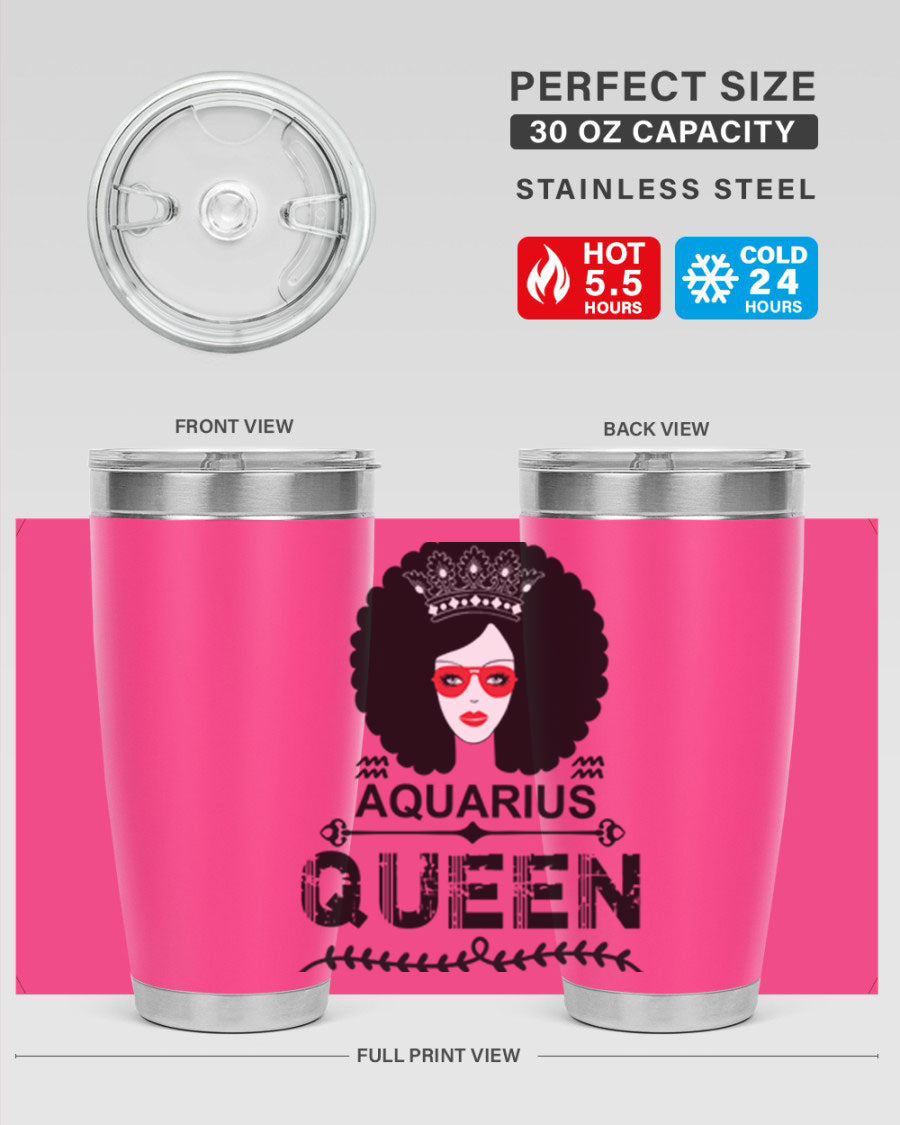 Aquarius Queen 75# Tumbler featuring a stylish design, double wall vacuum stainless steel construction, and a vibrant print, perfect for hot and cold beverages.