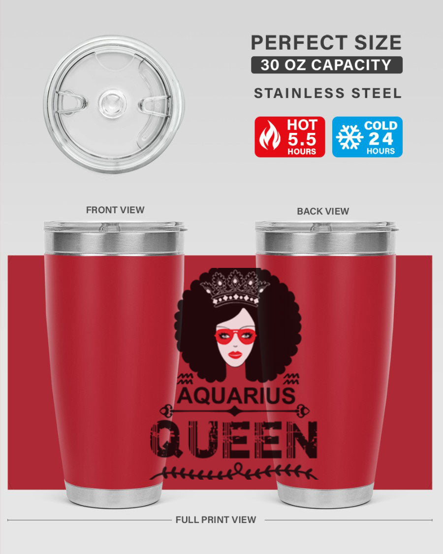 Aquarius Queen 75# Tumbler featuring a stylish design, double wall vacuum stainless steel construction, and a vibrant print, perfect for hot and cold beverages.