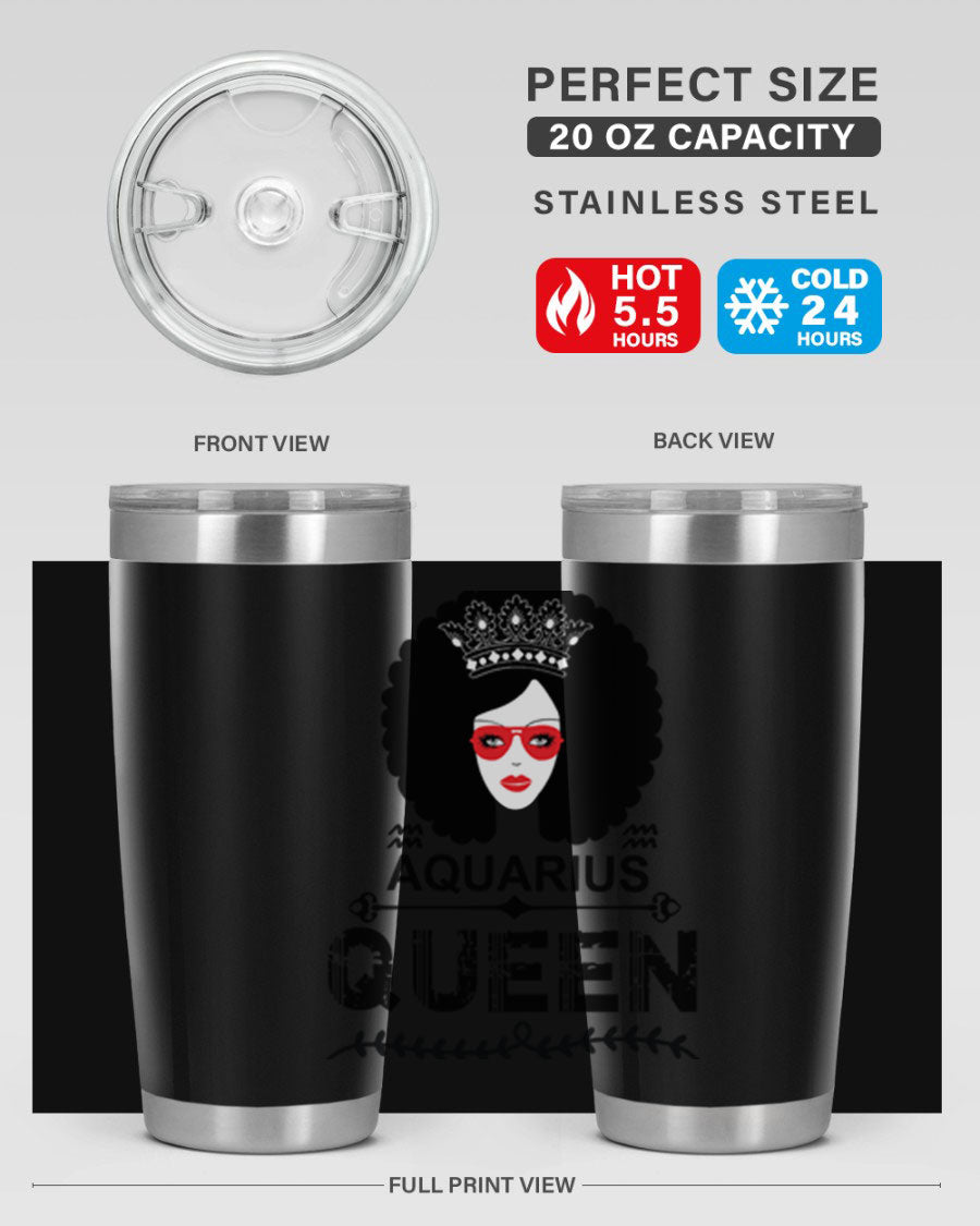 Aquarius Queen 75# Tumbler featuring a stylish design, double wall vacuum stainless steel construction, and a vibrant print, perfect for hot and cold beverages.