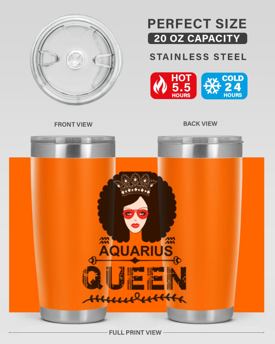 Aquarius Queen 75# Tumbler featuring a stylish design, double wall vacuum stainless steel construction, and a vibrant print, perfect for hot and cold beverages.