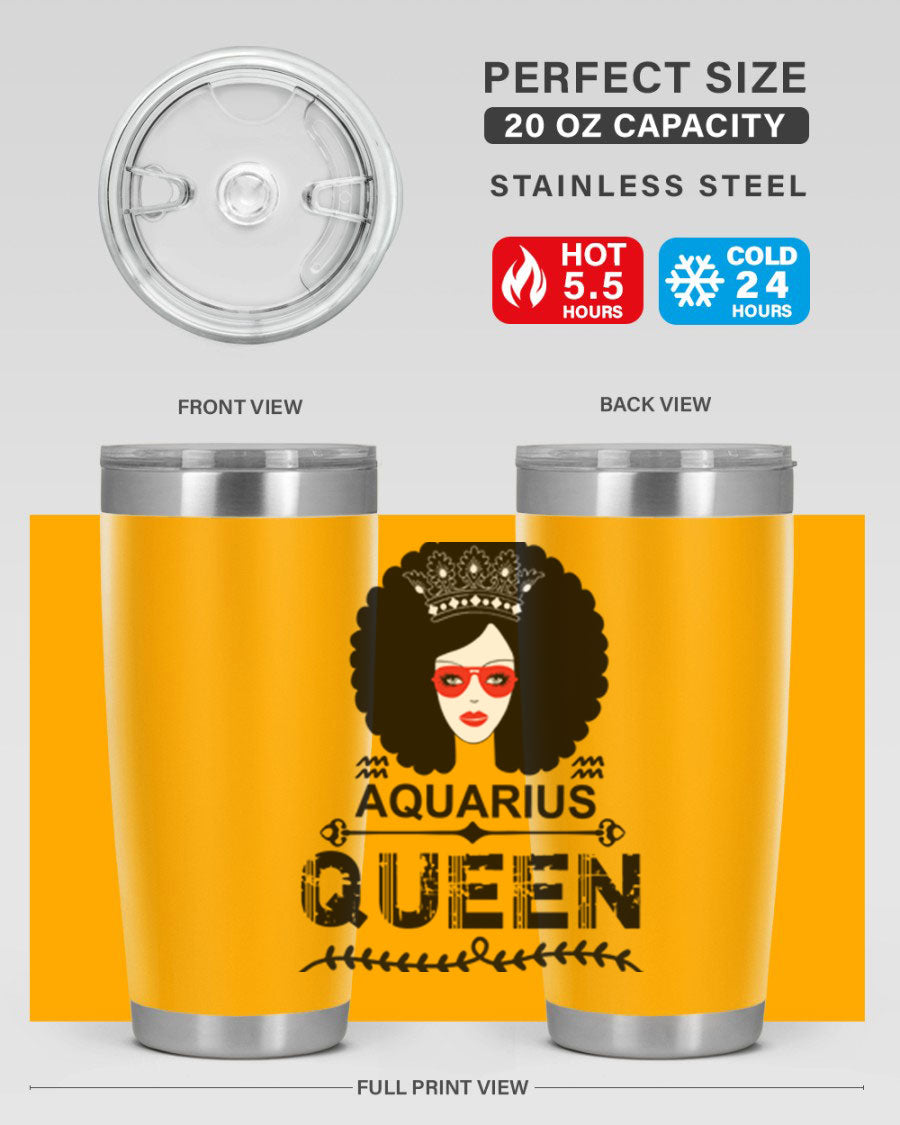 Aquarius Queen 75# Tumbler featuring a stylish design, double wall vacuum stainless steel construction, and a vibrant print, perfect for hot and cold beverages.