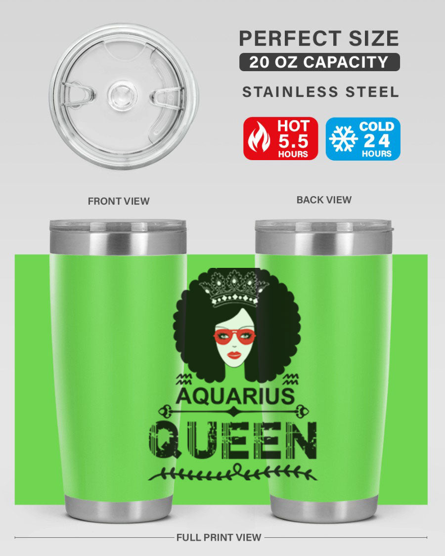 Aquarius Queen 75# Tumbler featuring a stylish design, double wall vacuum stainless steel construction, and a vibrant print, perfect for hot and cold beverages.