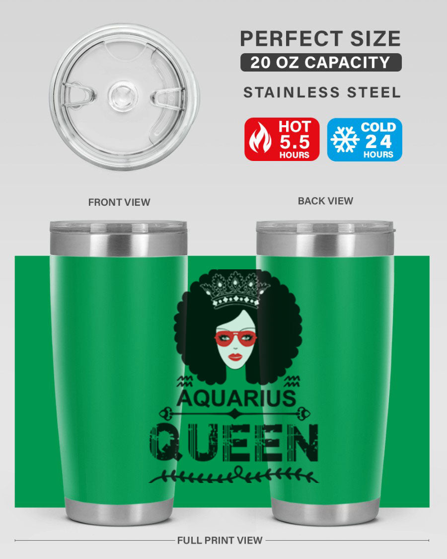 Aquarius Queen 75# Tumbler featuring a stylish design, double wall vacuum stainless steel construction, and a vibrant print, perfect for hot and cold beverages.