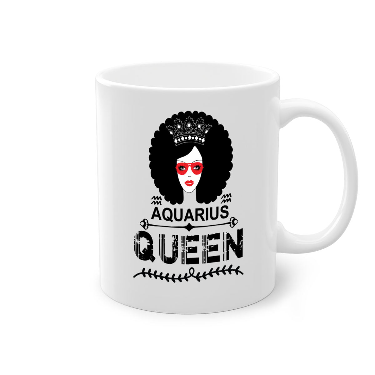 Aquarius queen 75# Mug featuring a glossy finish, colored handle, and interior, available in five vibrant colors.