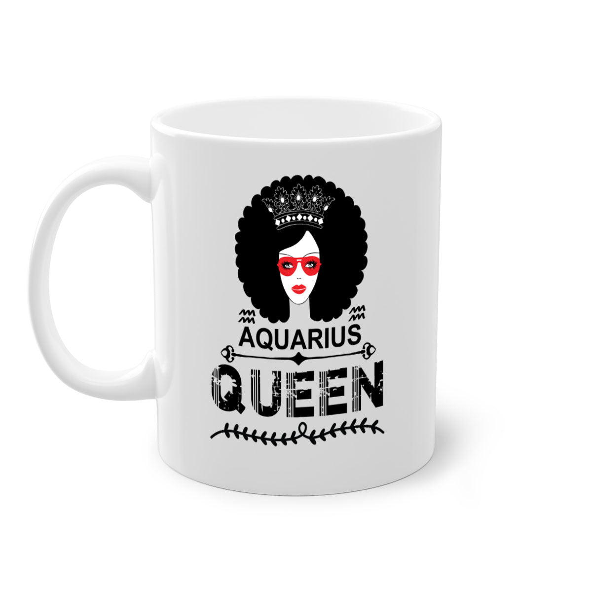 Aquarius queen 75# Mug featuring a glossy finish, colored handle, and interior, available in five vibrant colors.