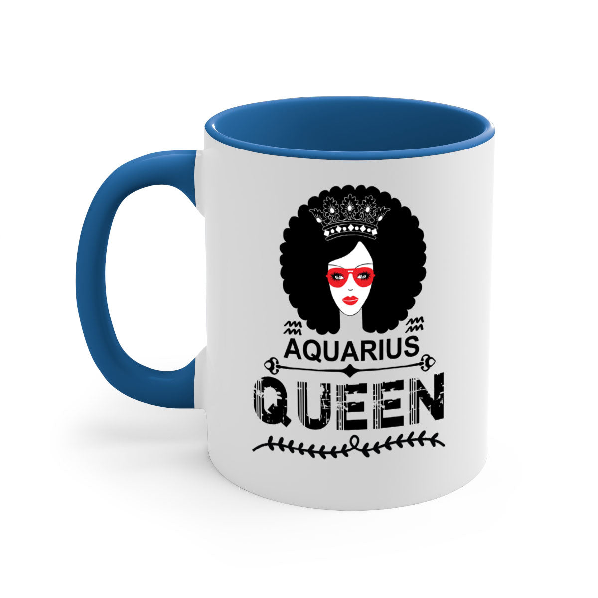 Aquarius queen 75# Mug featuring a glossy finish, colored handle, and interior, available in five vibrant colors.