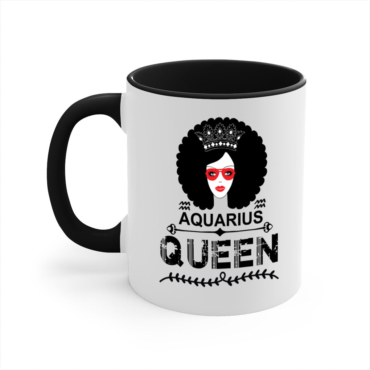 Aquarius queen 75# Mug featuring a glossy finish, colored handle, and interior, available in five vibrant colors.