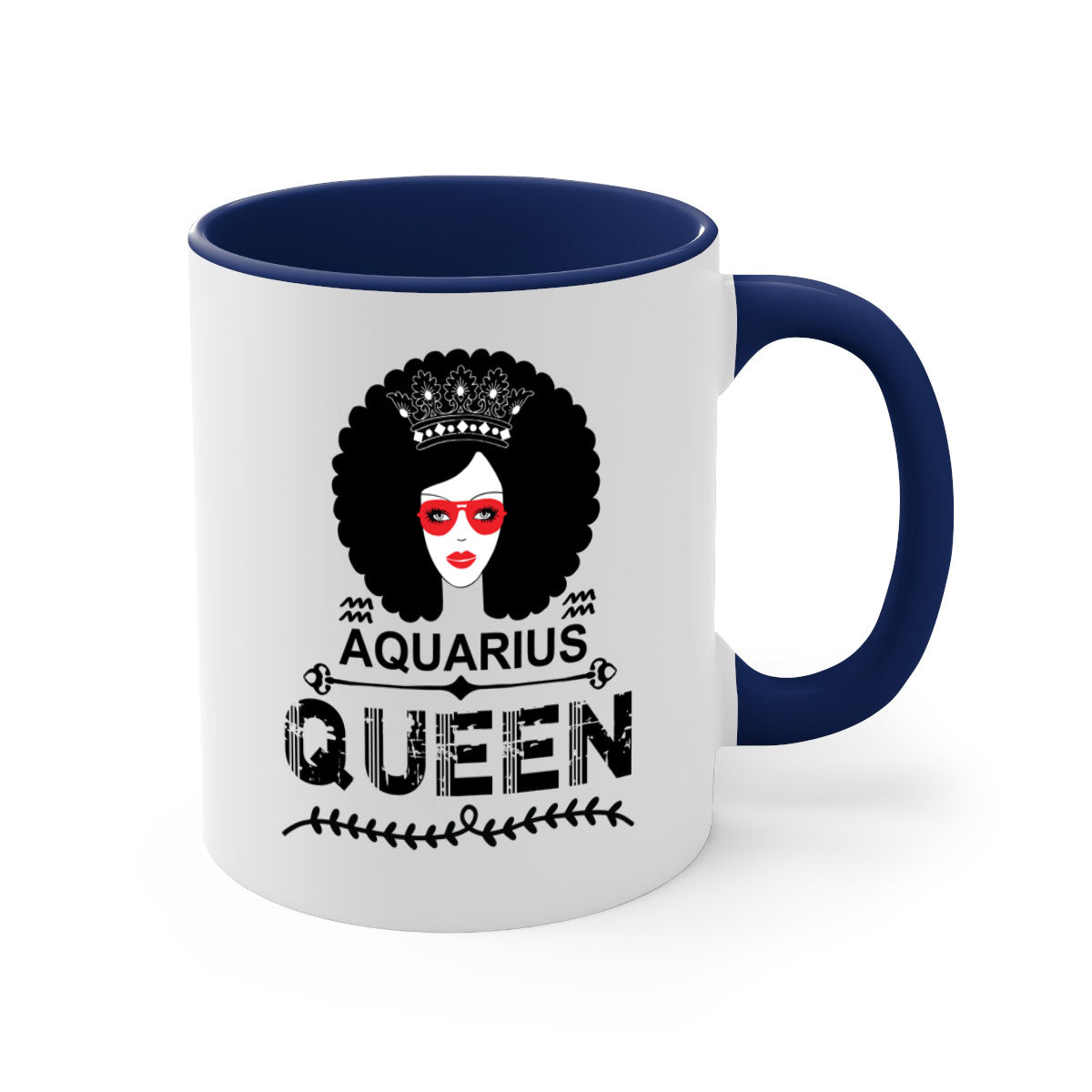 Aquarius queen 75# Mug featuring a glossy finish, colored handle, and interior, available in five vibrant colors.