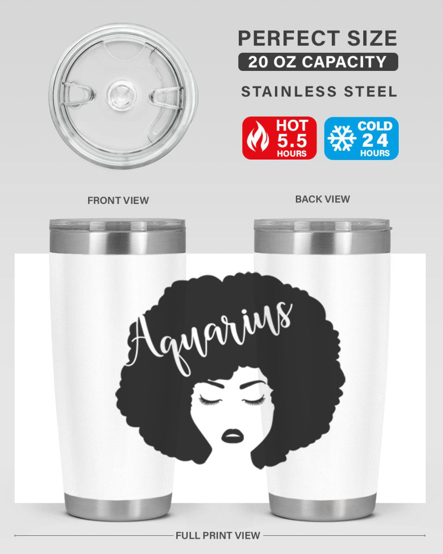 Aquarius62# 20oz Tumbler in stainless steel with a stylish design, perfect for keeping drinks hot or cold.