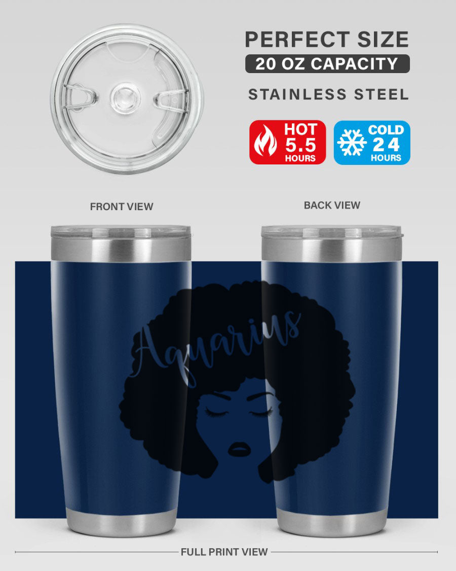 Aquarius62# 20oz Tumbler in stainless steel with a stylish design, perfect for keeping drinks hot or cold.