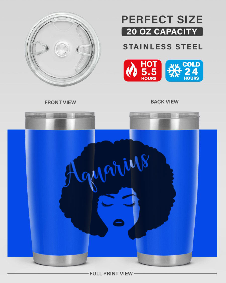 Aquarius62# 20oz Tumbler in stainless steel with a stylish design, perfect for keeping drinks hot or cold.