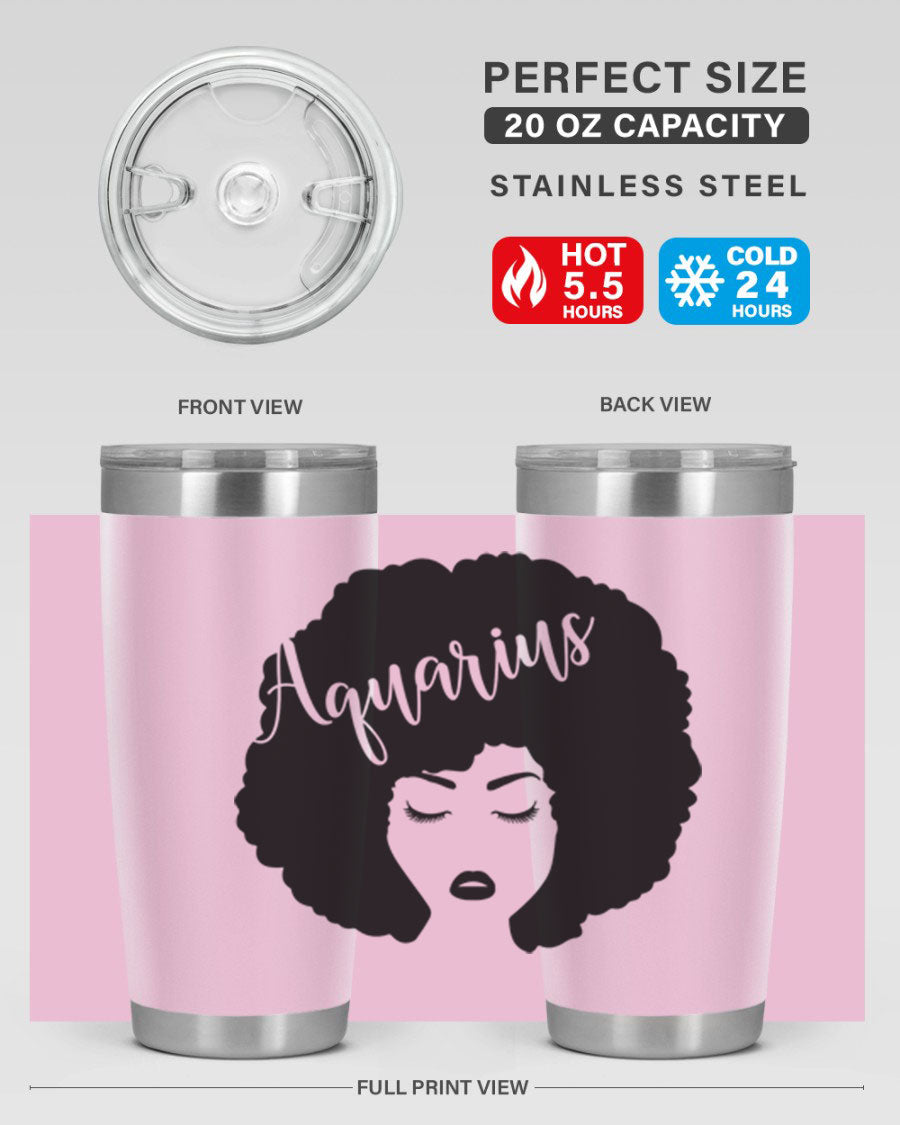 Aquarius62# 20oz Tumbler in stainless steel with a stylish design, perfect for keeping drinks hot or cold.