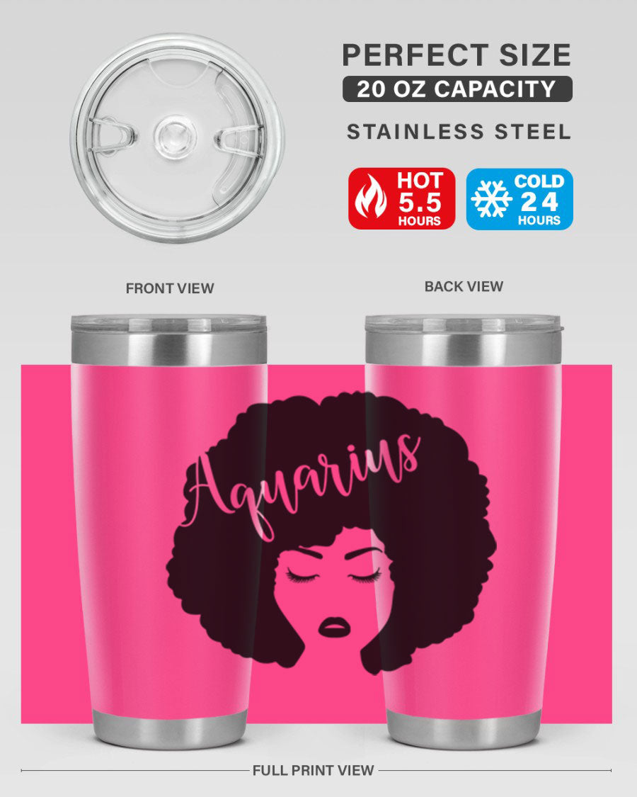 Aquarius62# 20oz Tumbler in stainless steel with a stylish design, perfect for keeping drinks hot or cold.