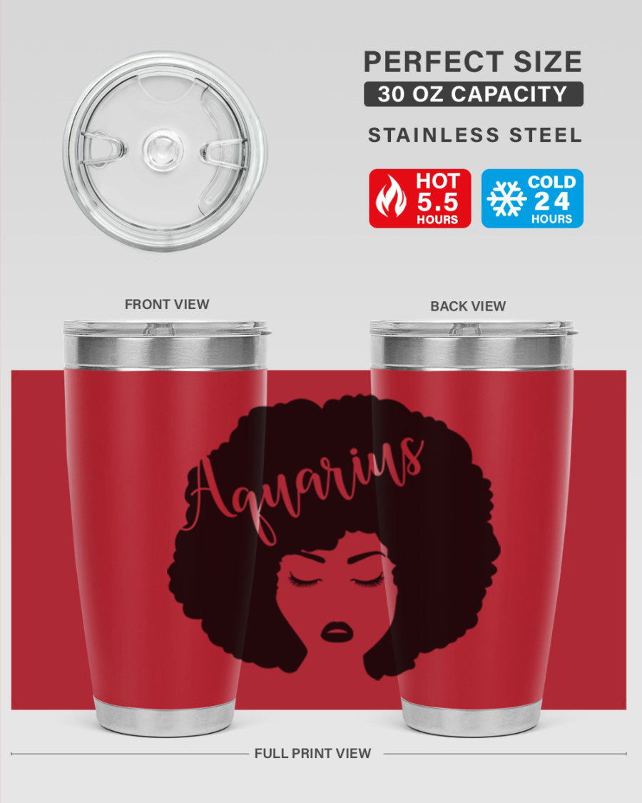 Aquarius62# 20oz Tumbler in stainless steel with a stylish design, perfect for keeping drinks hot or cold.