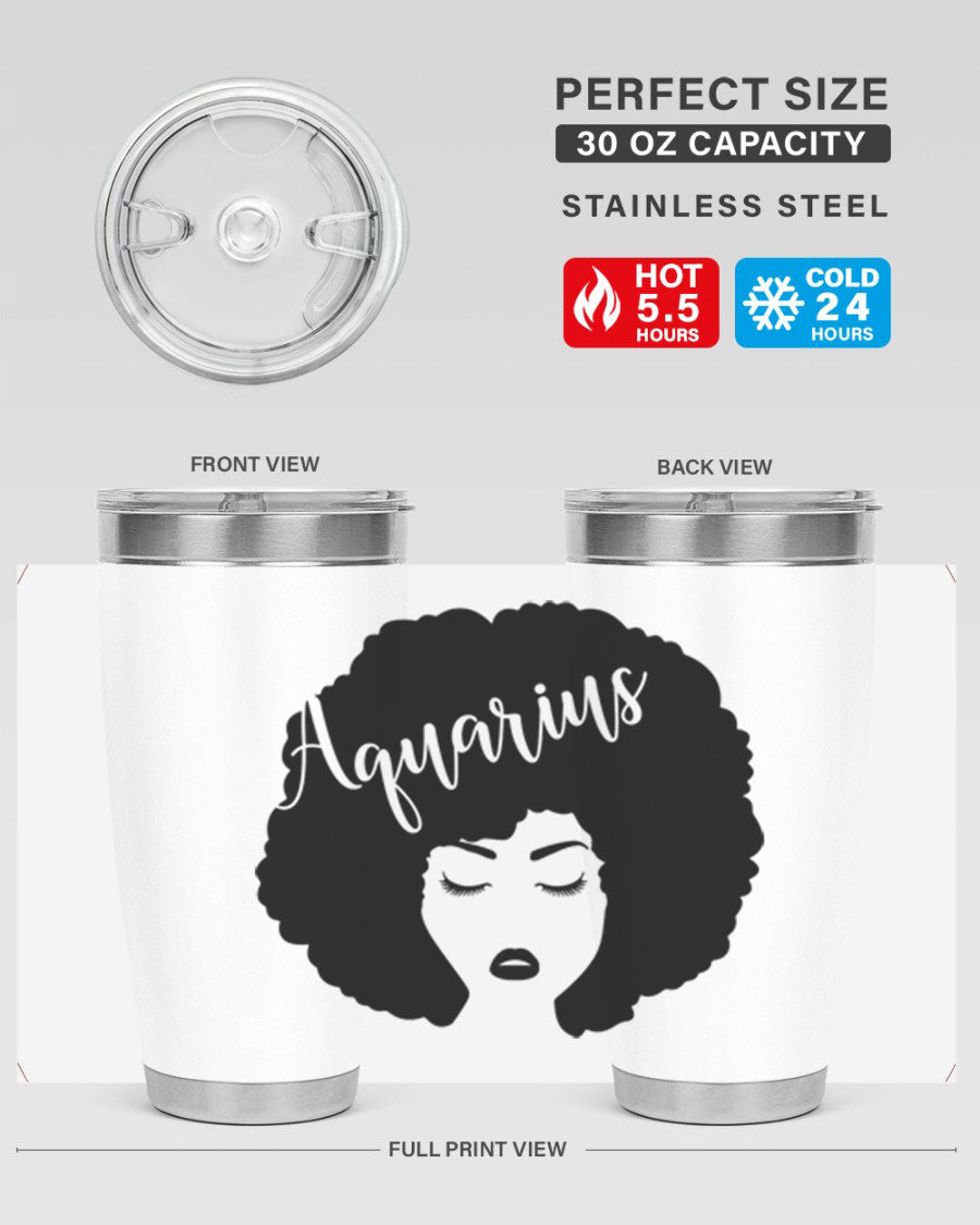 Aquarius62# 20oz Tumbler in stainless steel with a stylish design, perfect for keeping drinks hot or cold.