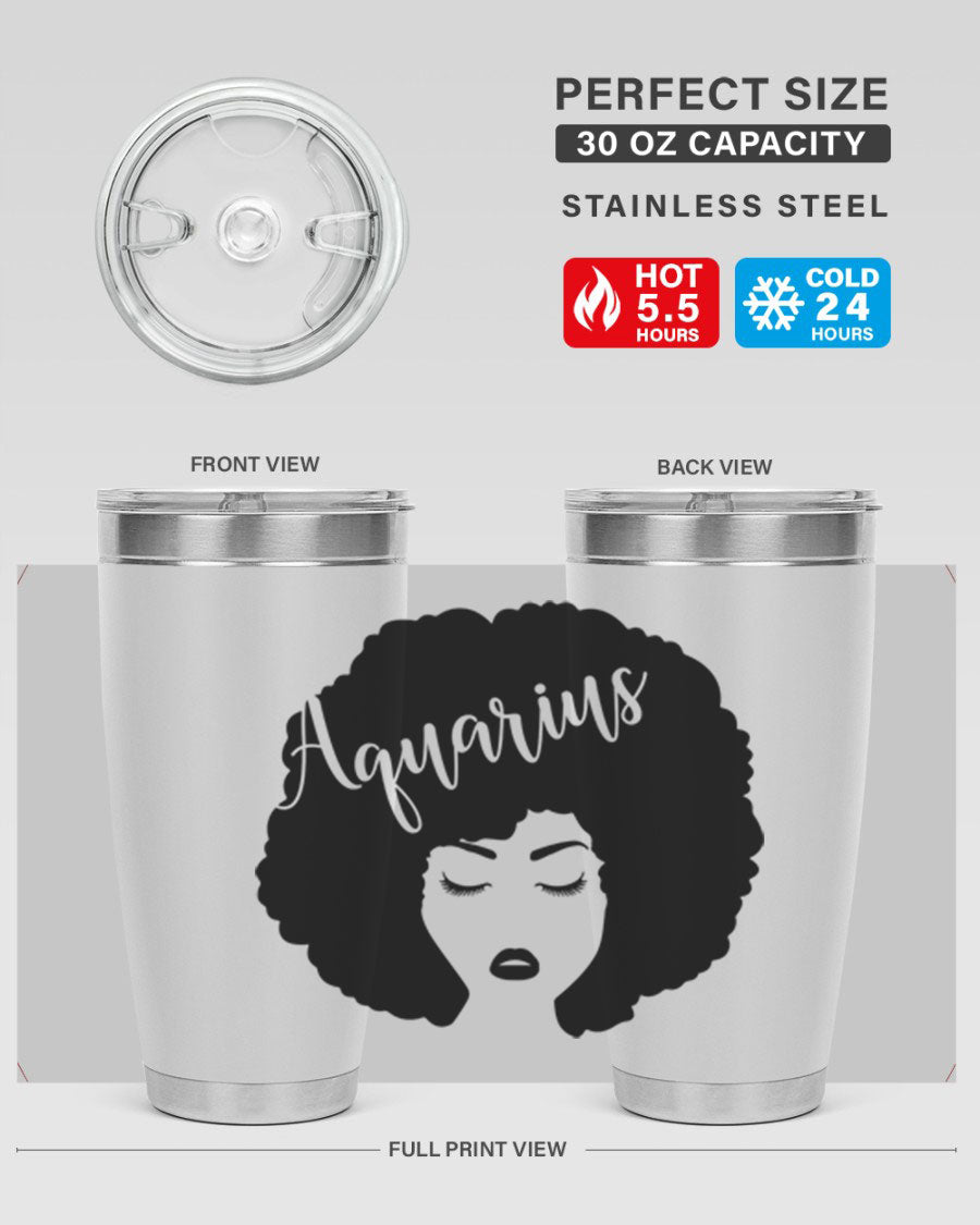 Aquarius62# 20oz Tumbler in stainless steel with a stylish design, perfect for keeping drinks hot or cold.
