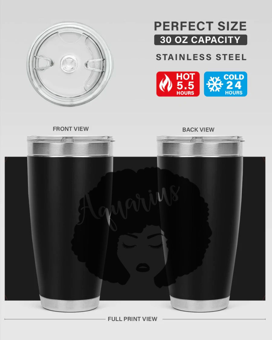 Aquarius62# 20oz Tumbler in stainless steel with a stylish design, perfect for keeping drinks hot or cold.