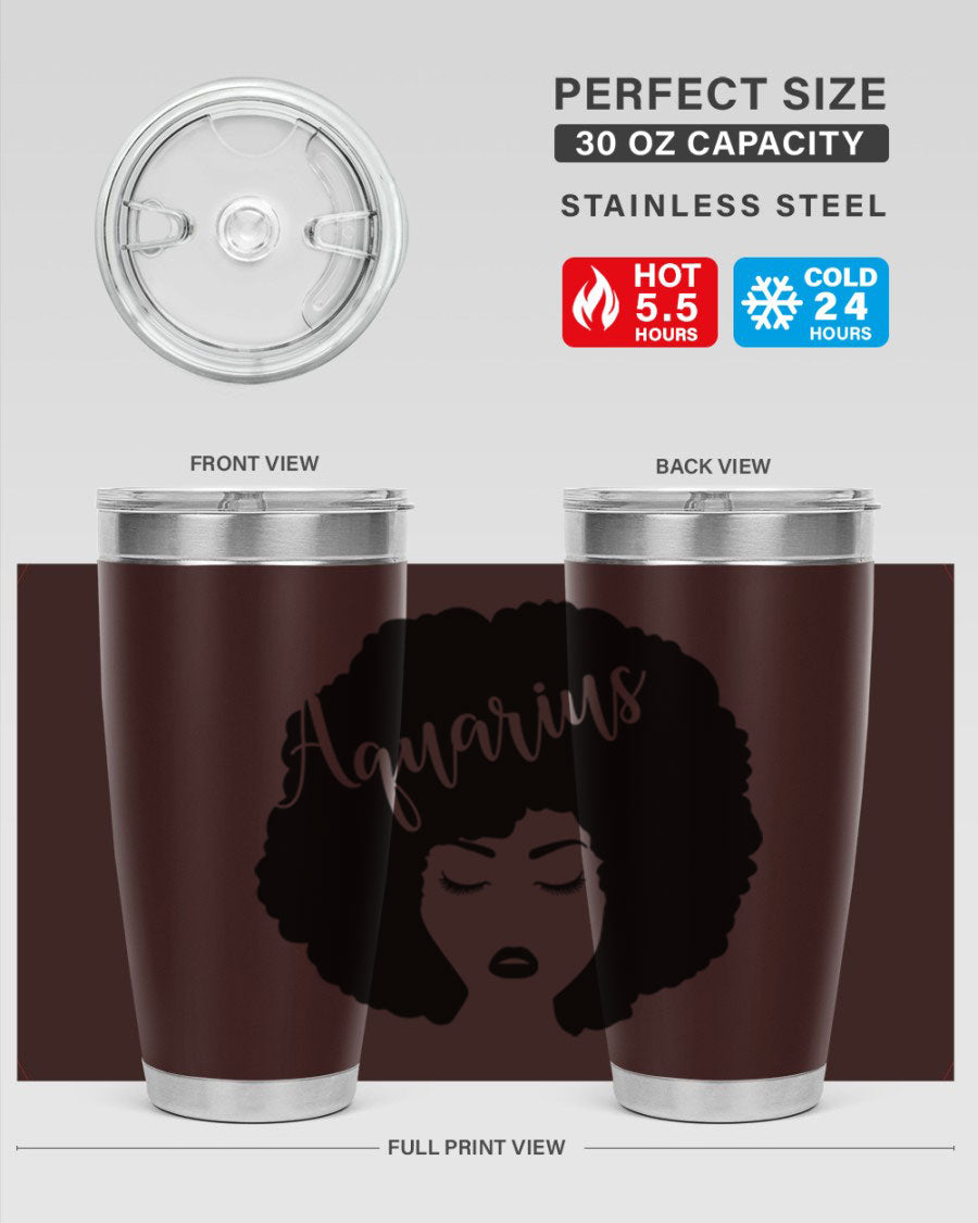 Aquarius62# 20oz Tumbler in stainless steel with a stylish design, perfect for keeping drinks hot or cold.