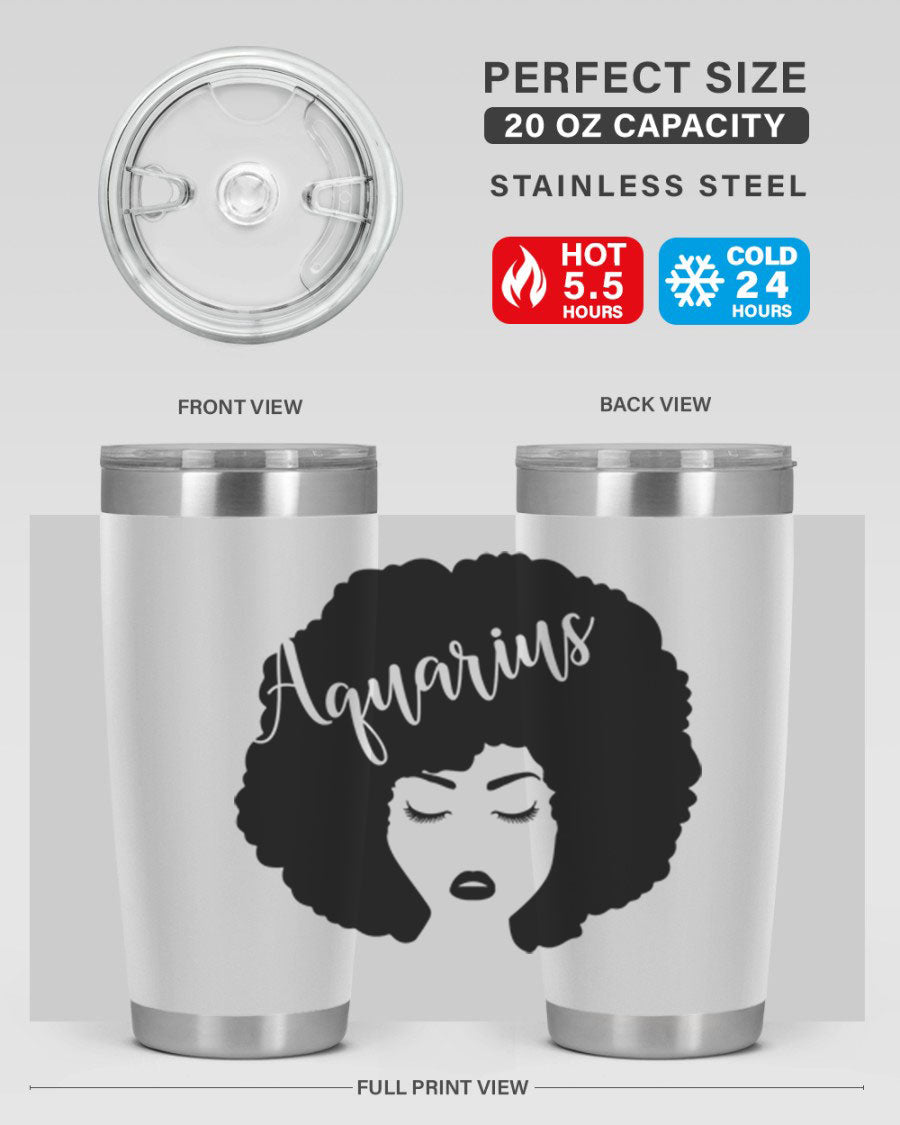 Aquarius62# 20oz Tumbler in stainless steel with a stylish design, perfect for keeping drinks hot or cold.