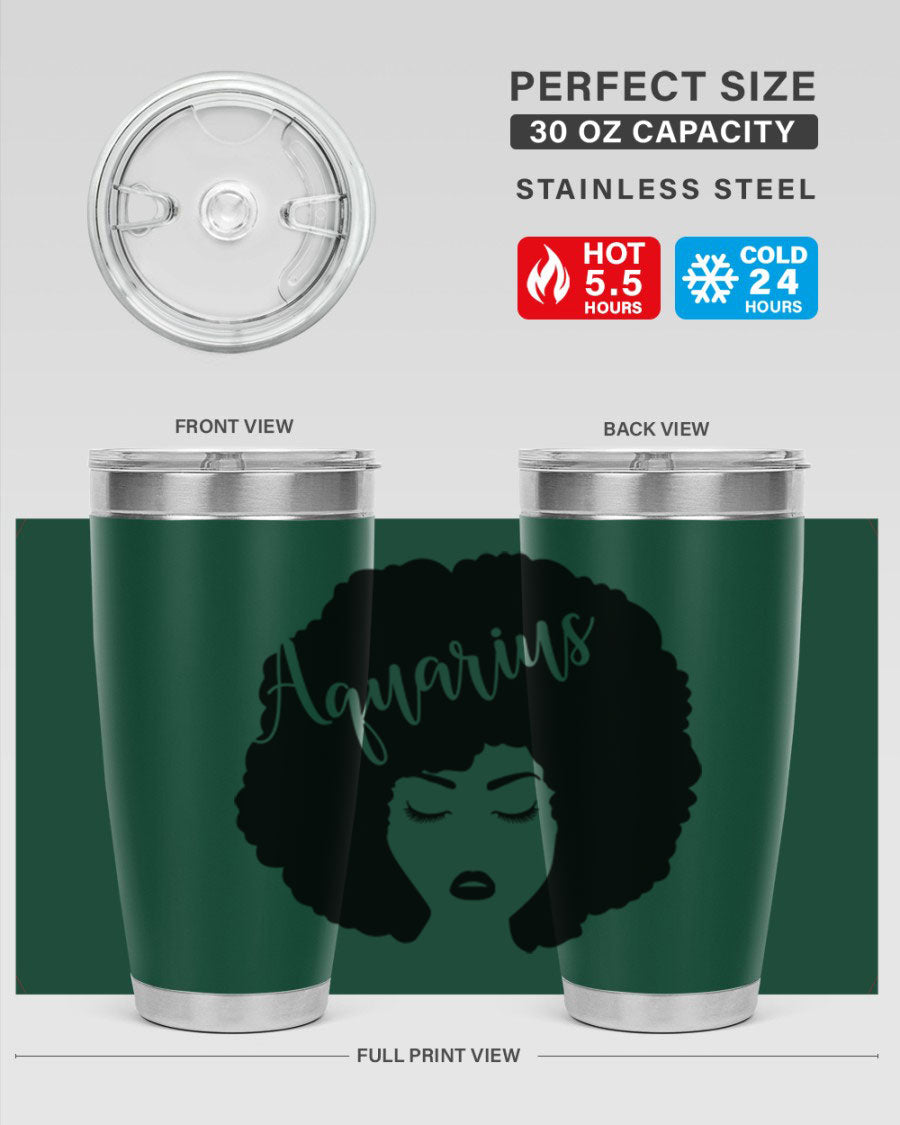 Aquarius62# 20oz Tumbler in stainless steel with a stylish design, perfect for keeping drinks hot or cold.