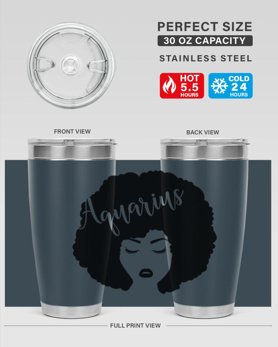 Aquarius62# 20oz Tumbler in stainless steel with a stylish design, perfect for keeping drinks hot or cold.