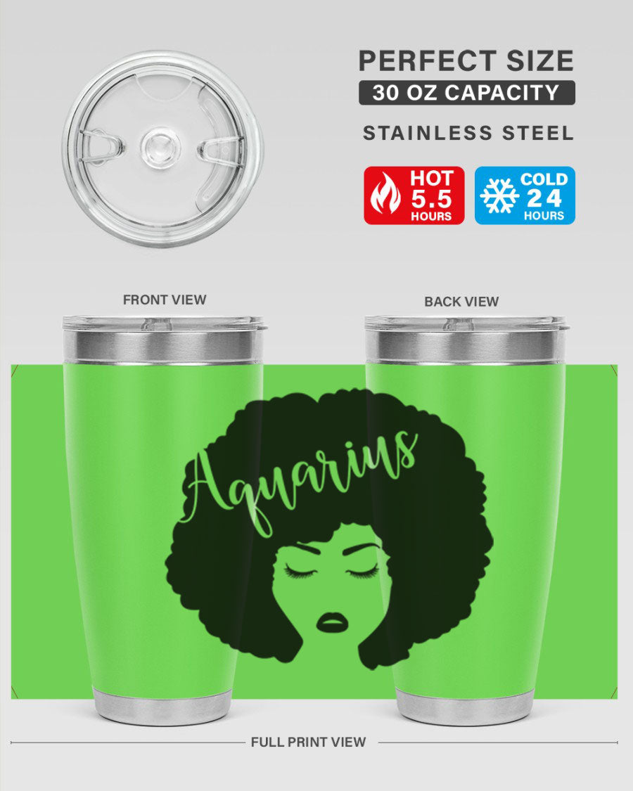 Aquarius62# 20oz Tumbler in stainless steel with a stylish design, perfect for keeping drinks hot or cold.