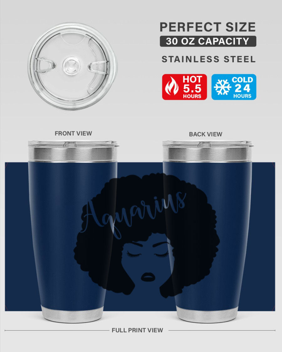 Aquarius62# 20oz Tumbler in stainless steel with a stylish design, perfect for keeping drinks hot or cold.