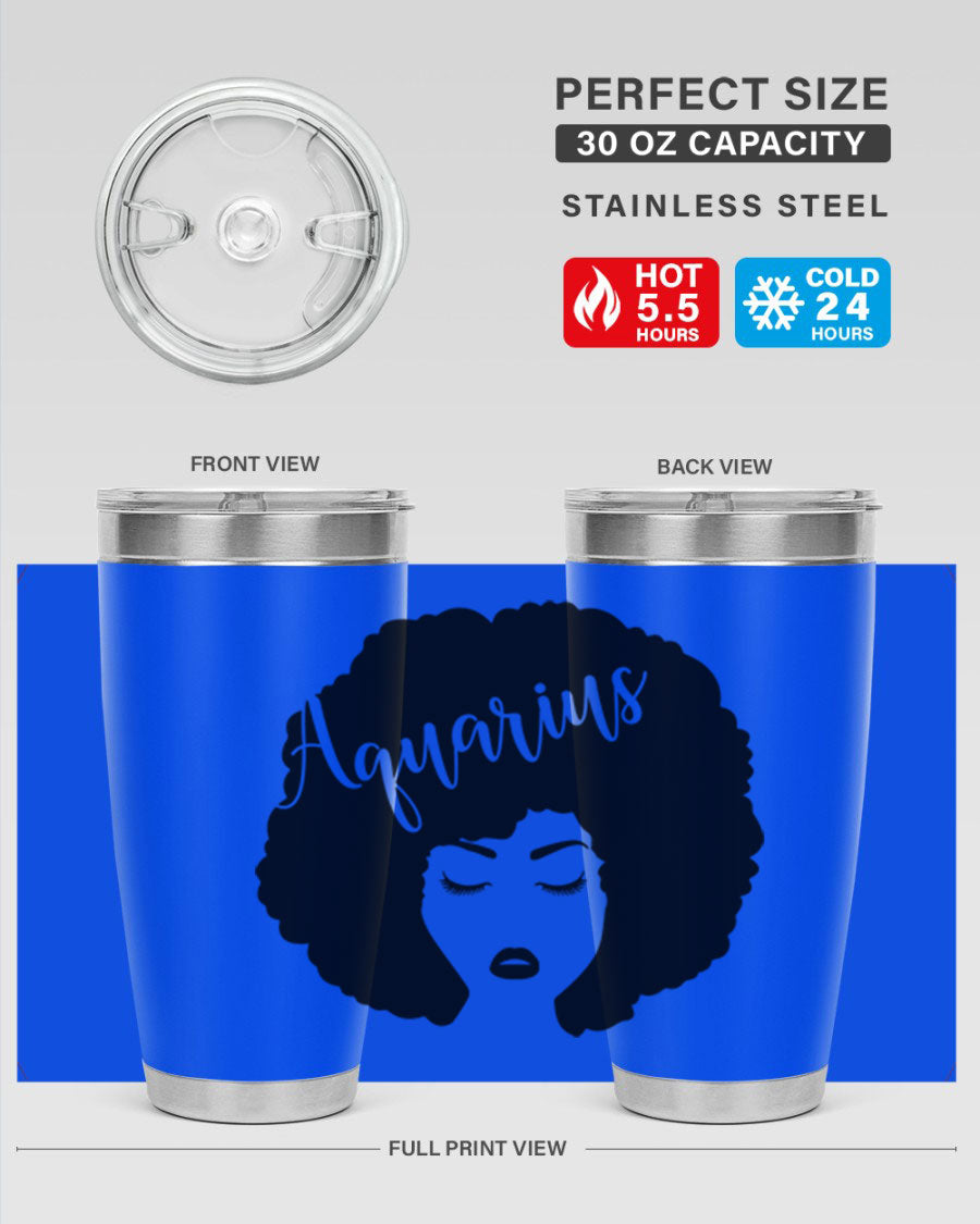 Aquarius62# 20oz Tumbler in stainless steel with a stylish design, perfect for keeping drinks hot or cold.