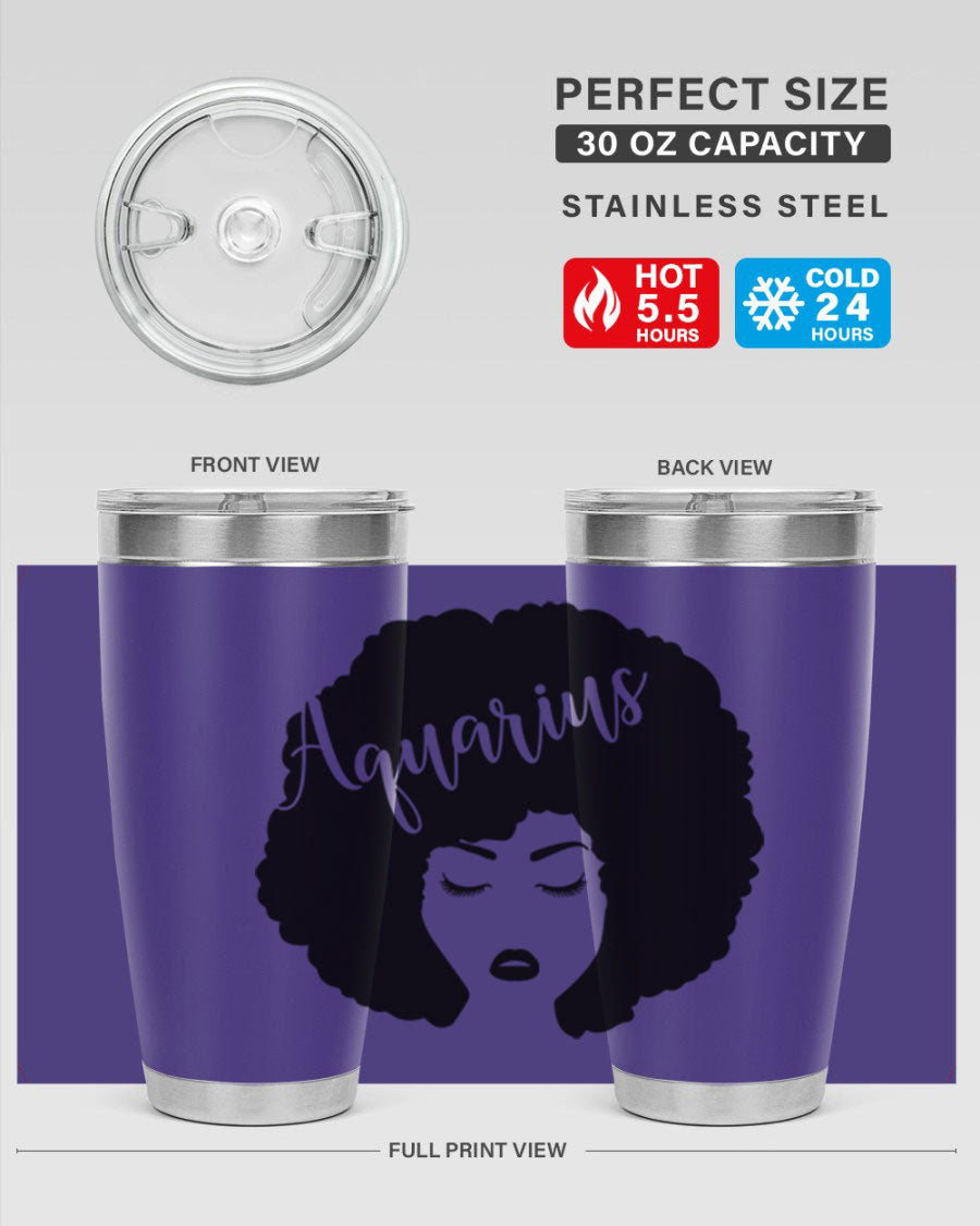 Aquarius62# 20oz Tumbler in stainless steel with a stylish design, perfect for keeping drinks hot or cold.