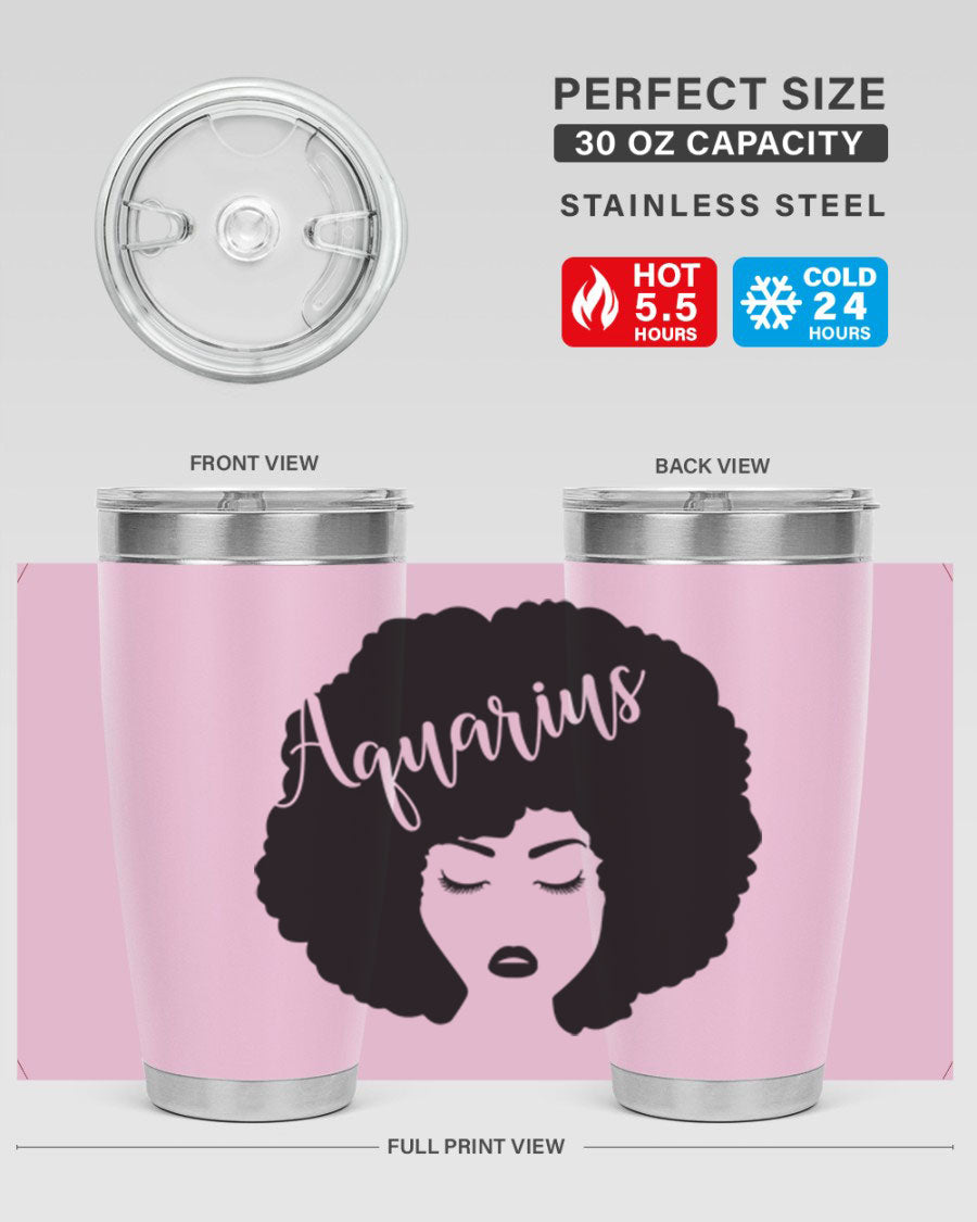 Aquarius62# 20oz Tumbler in stainless steel with a stylish design, perfect for keeping drinks hot or cold.