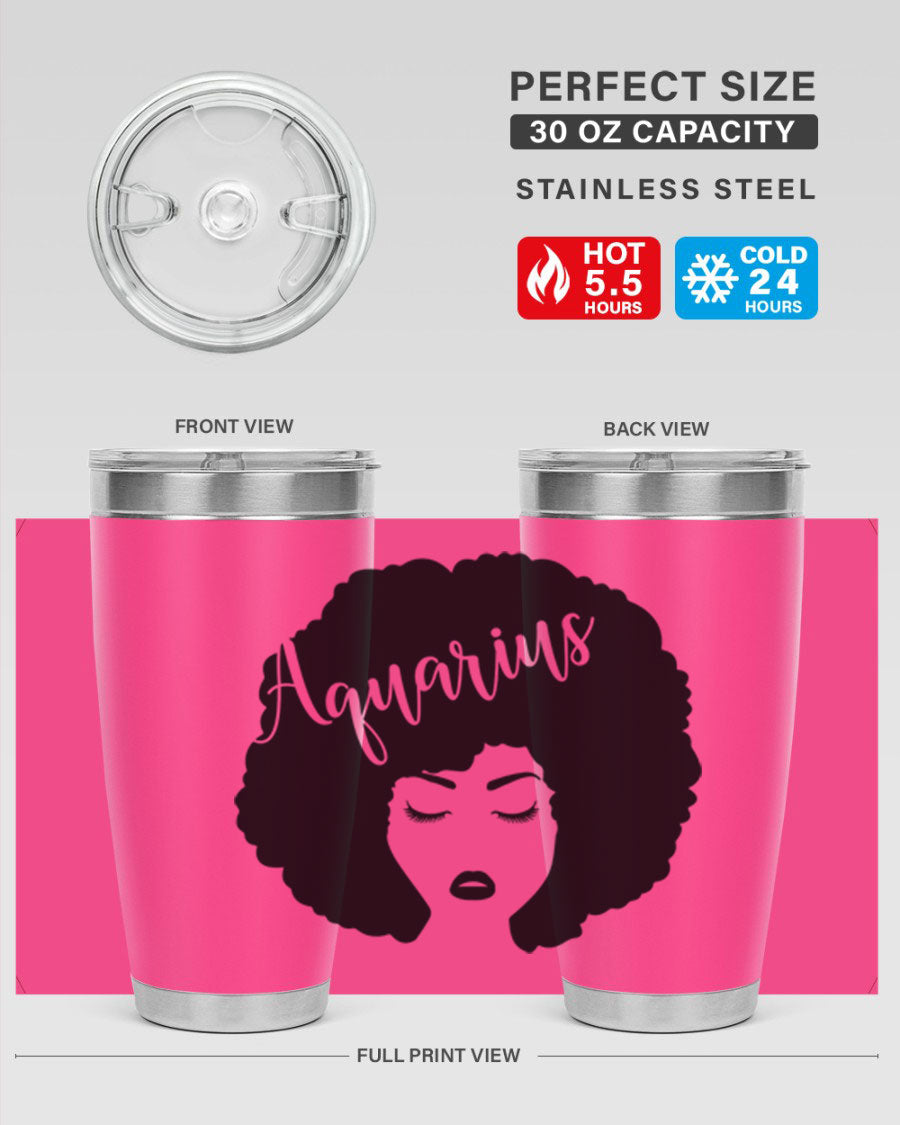 Aquarius62# 20oz Tumbler in stainless steel with a stylish design, perfect for keeping drinks hot or cold.