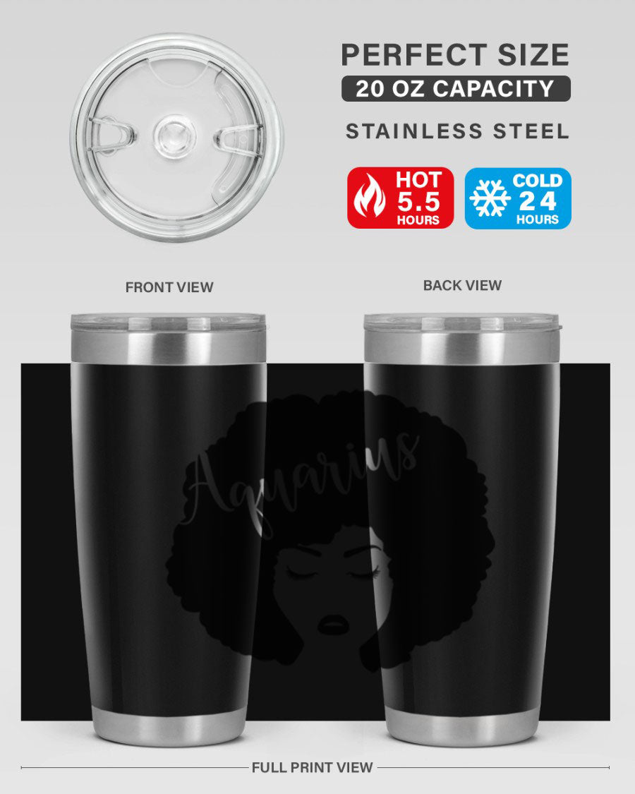 Aquarius62# 20oz Tumbler in stainless steel with a stylish design, perfect for keeping drinks hot or cold.