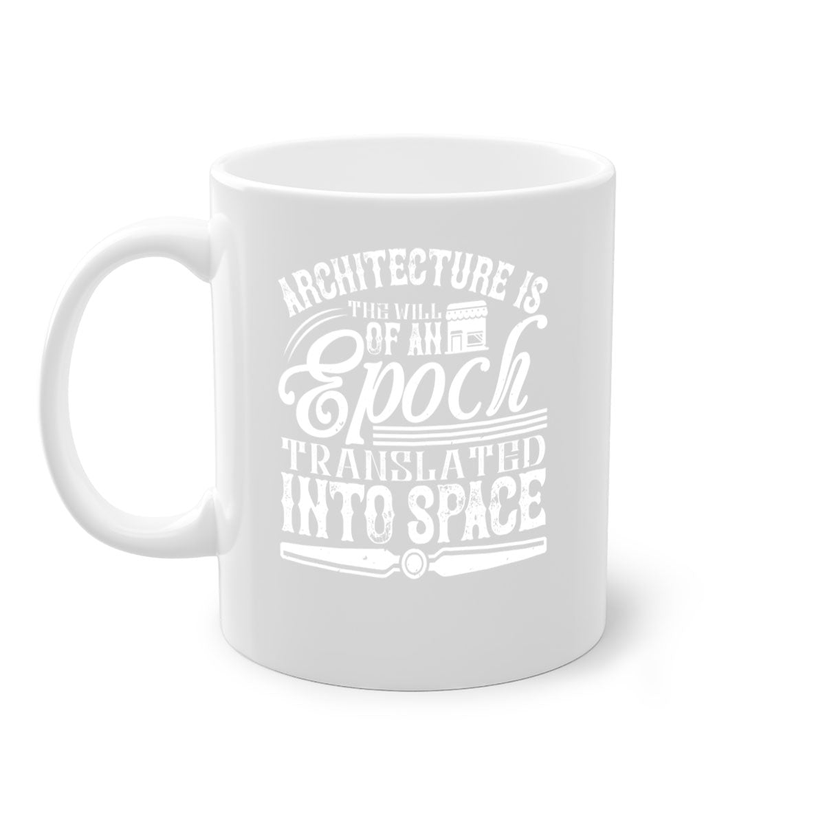 Architecture is the will of an epoch translated into space Style 48# Mug featuring a two-tone design with a colored handle and glossy finish.