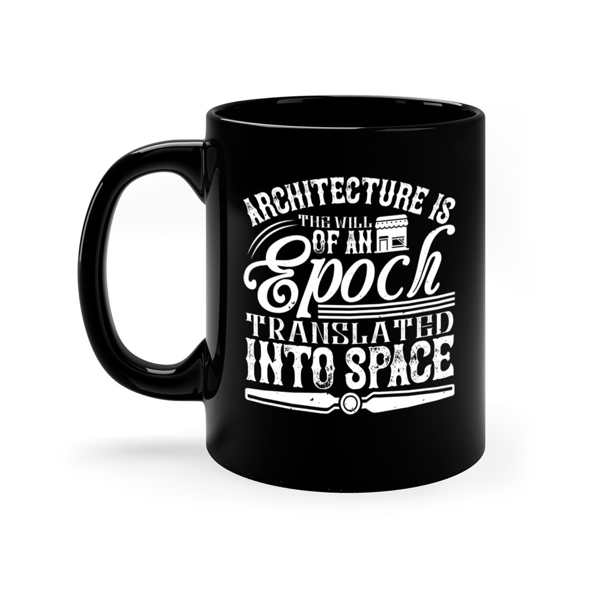 Architecture is the will of an epoch translated into space Style 48# Mug featuring a two-tone design with a colored handle and glossy finish.