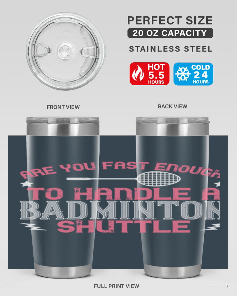 Badminton 1846# Tumbler in stainless steel with a sleek design, perfect for hot and cold beverages.