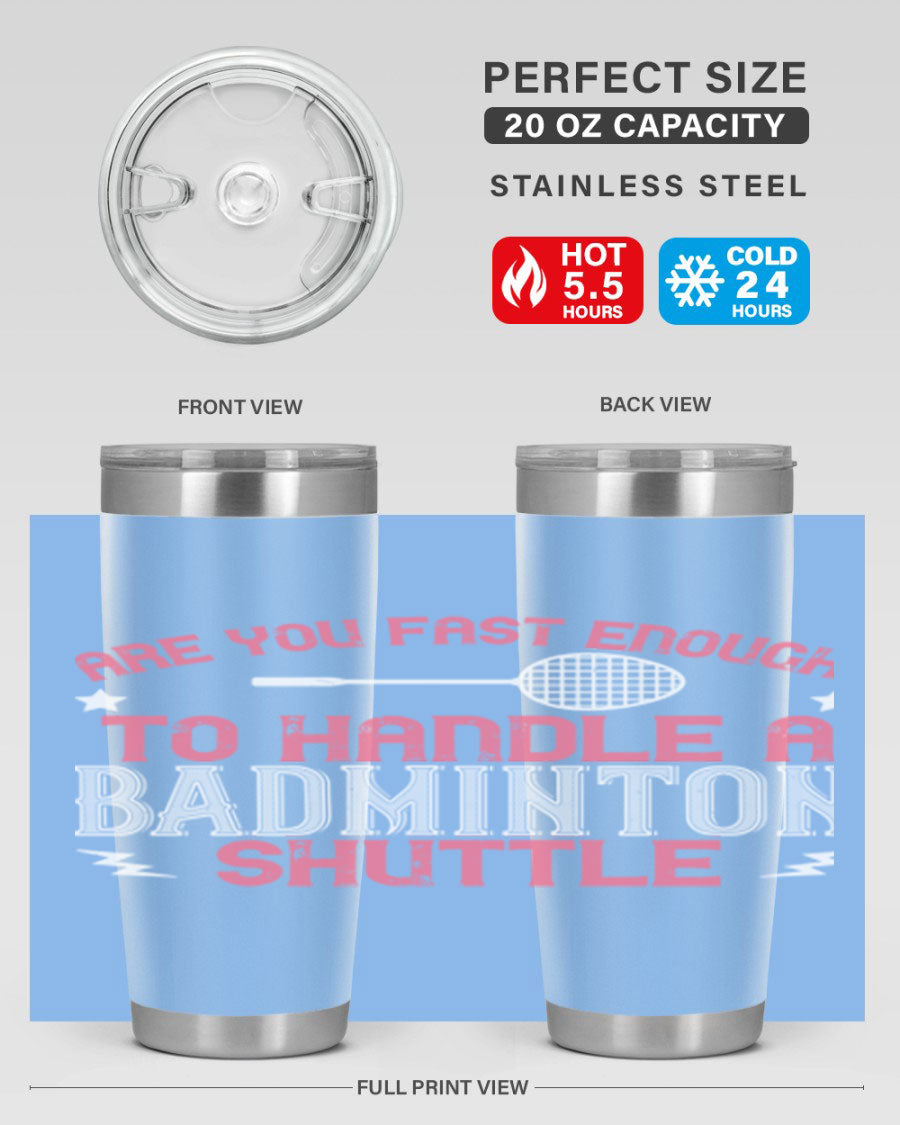 Badminton 1846# Tumbler in stainless steel with a sleek design, perfect for hot and cold beverages.